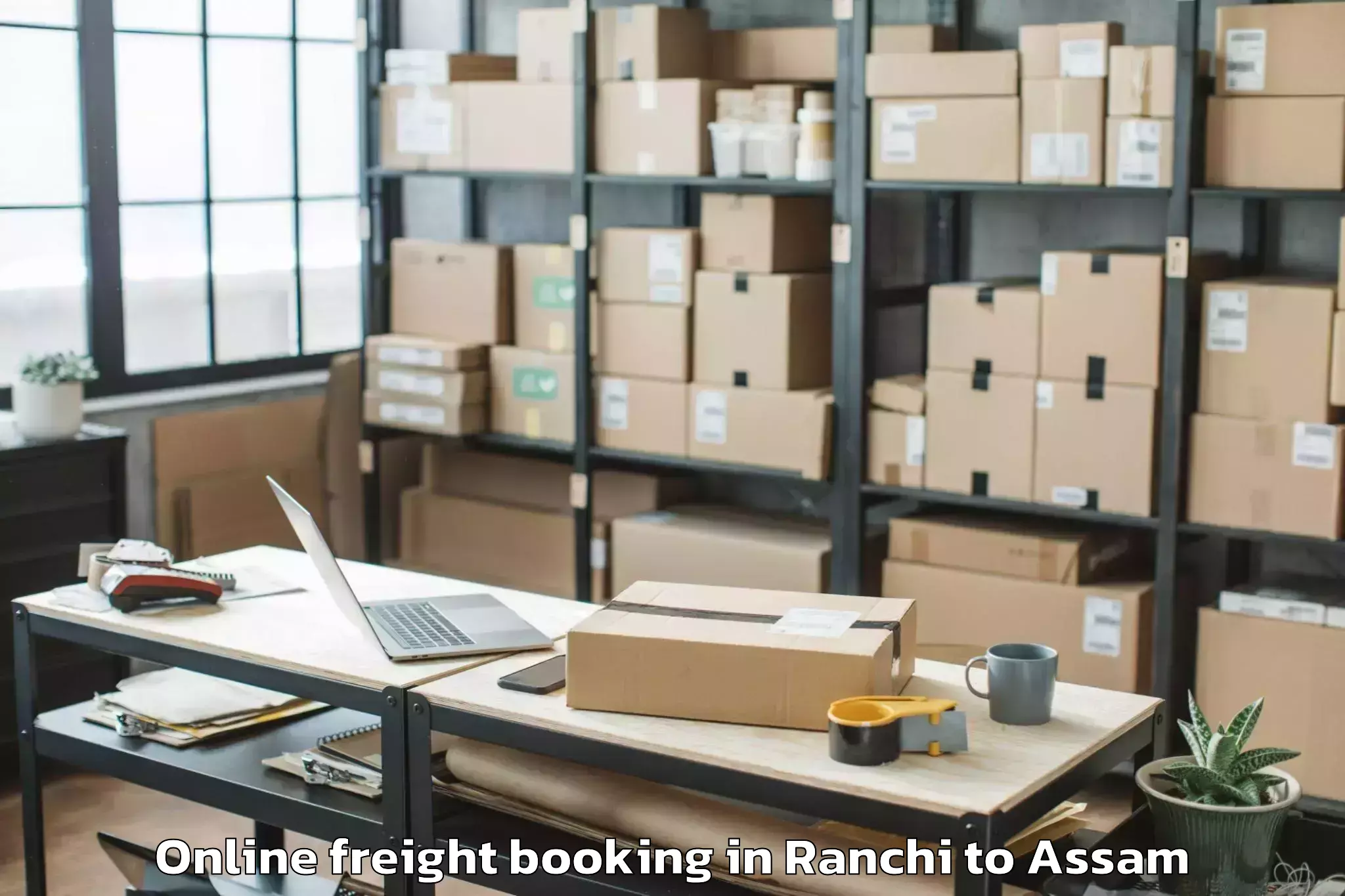 Leading Ranchi to Salonibari Airport Tez Online Freight Booking Provider